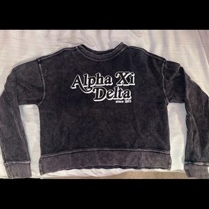 Alpha Xi Delta Charcoal Gray Pullover Sweatshirt